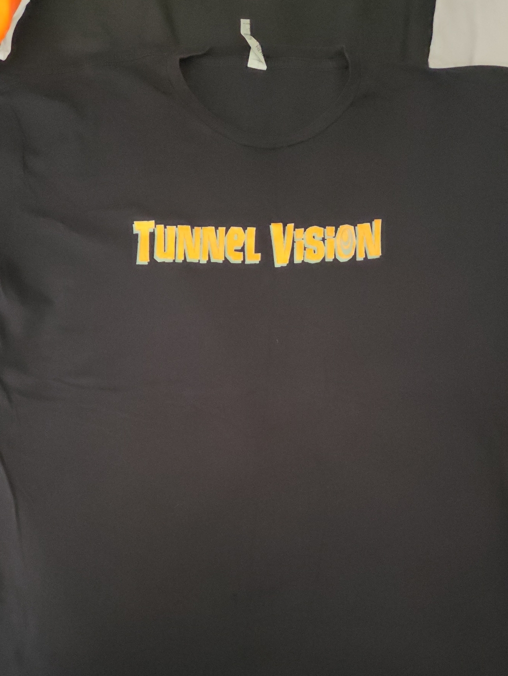 Tunnel Vision Men's Black Short-Sleeve Tee with Yellow Logo